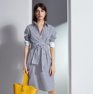 Fabiola Saxony Stripe Poplin Shirtdress